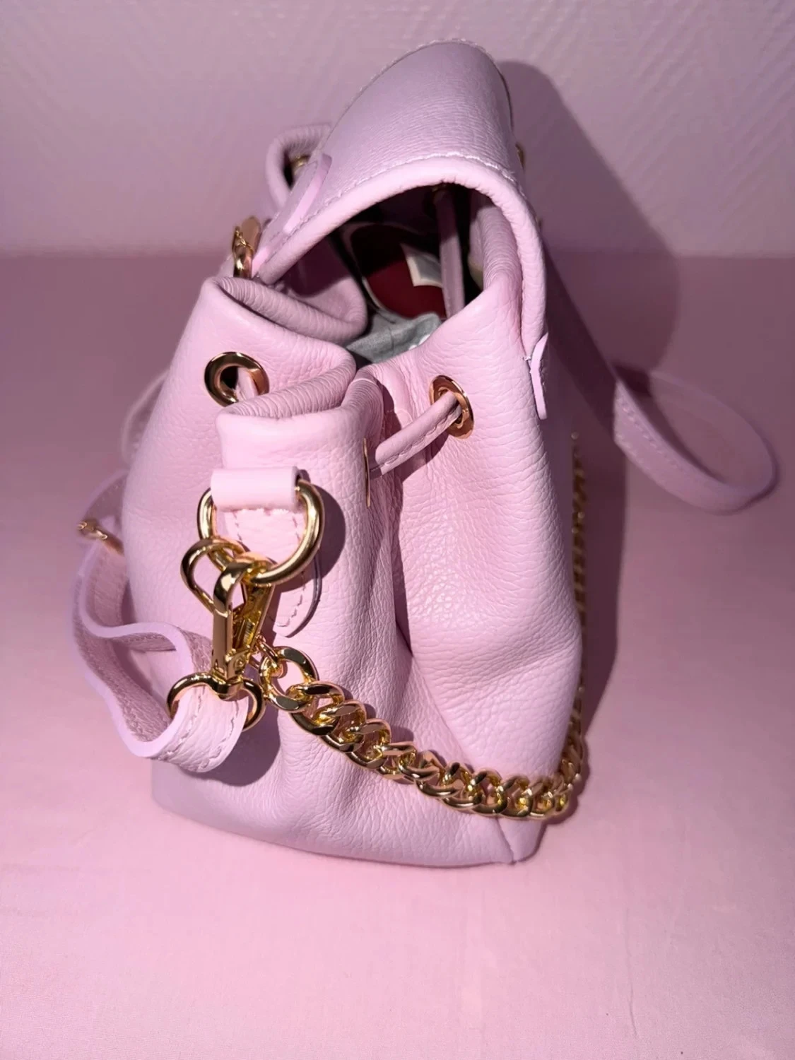 Bolsa vera Italy Bolsa de couro genuíno rosa montana – photo 8